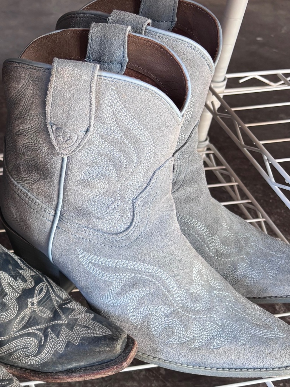 Light blue suede boots sized 7